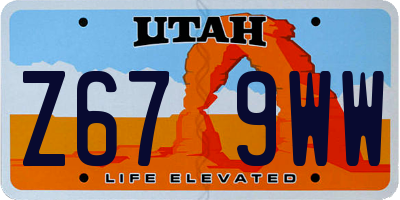 UT license plate Z679WW