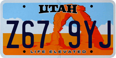 UT license plate Z679YJ