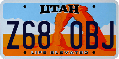 UT license plate Z680BJ