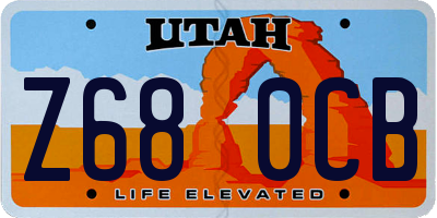 UT license plate Z680CB