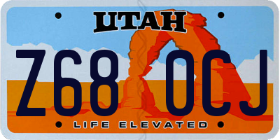 UT license plate Z680CJ