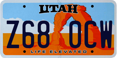 UT license plate Z680CW