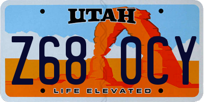 UT license plate Z680CY