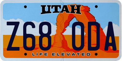 UT license plate Z680DA