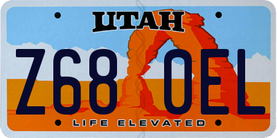 UT license plate Z680EL
