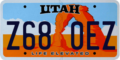 UT license plate Z680EZ