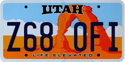 UT license plate Z680FI