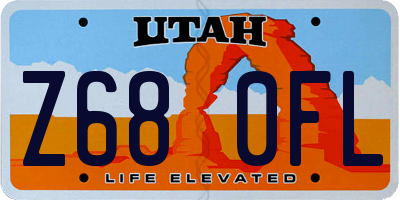 UT license plate Z680FL