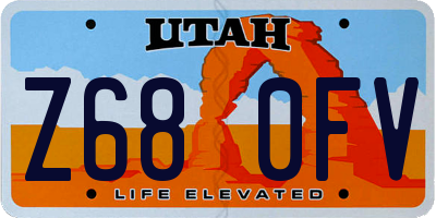UT license plate Z680FV