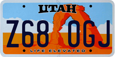 UT license plate Z680GJ