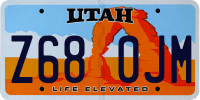 UT license plate Z680JM