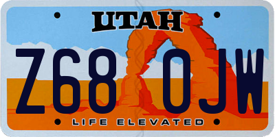 UT license plate Z680JW