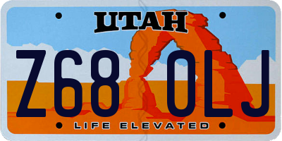 UT license plate Z680LJ