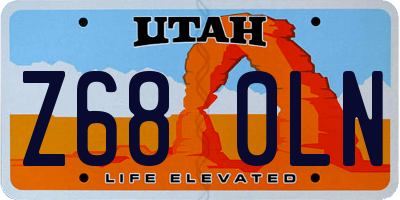 UT license plate Z680LN