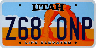 UT license plate Z680NP