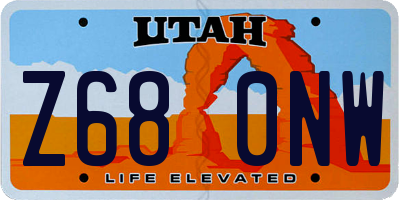 UT license plate Z680NW