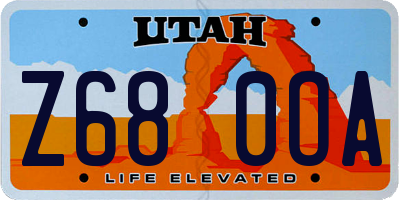 UT license plate Z680OA