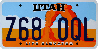 UT license plate Z680QL