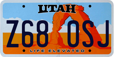 UT license plate Z680SJ