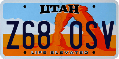 UT license plate Z680SV