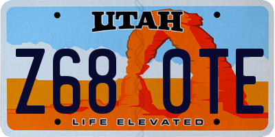 UT license plate Z680TE