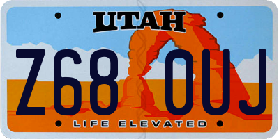 UT license plate Z680UJ
