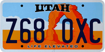 UT license plate Z680XC