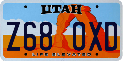 UT license plate Z680XD