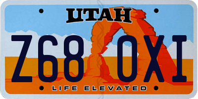 UT license plate Z680XI