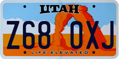 UT license plate Z680XJ
