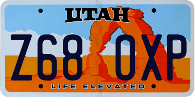 UT license plate Z680XP