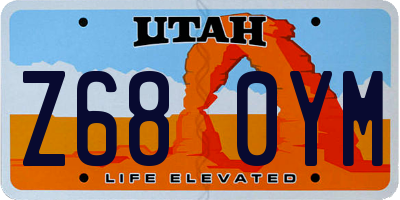 UT license plate Z680YM