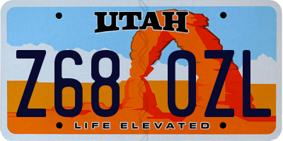 UT license plate Z680ZL