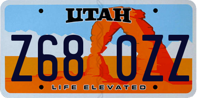UT license plate Z680ZZ