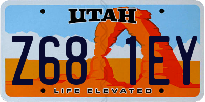 UT license plate Z681EY