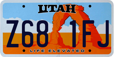 UT license plate Z681FJ