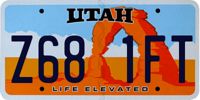 UT license plate Z681FT