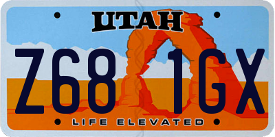 UT license plate Z681GX