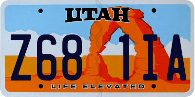 UT license plate Z681IA