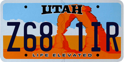 UT license plate Z681IR