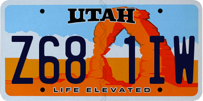 UT license plate Z681IW