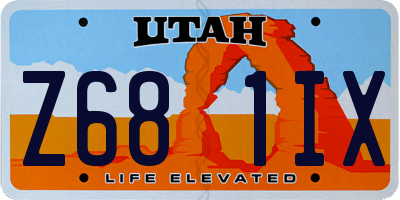 UT license plate Z681IX
