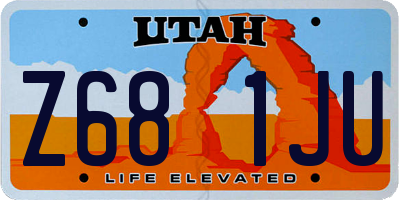 UT license plate Z681JU
