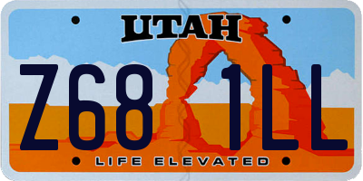 UT license plate Z681LL