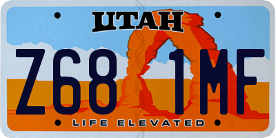UT license plate Z681MF