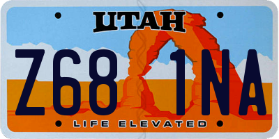 UT license plate Z681NA