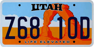 UT license plate Z681OD