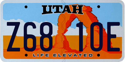UT license plate Z681OE