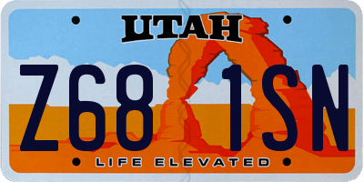 UT license plate Z681SN