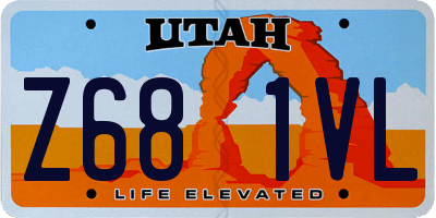 UT license plate Z681VL